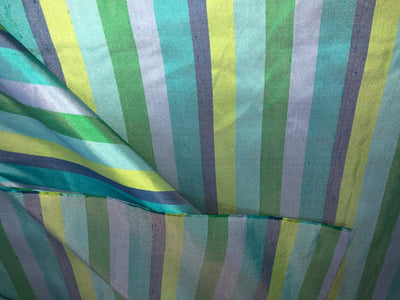 100% Pure Silk dupion  stripe running vertical [54" long stripes] available in 2 colors blues/greens and pinks DUPS72[1/2]