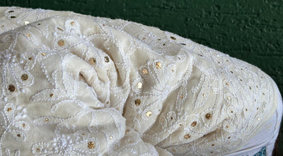 Stole with mukesh , a traditional Indian embroidery 44" wide and 3 yards long.[17686]