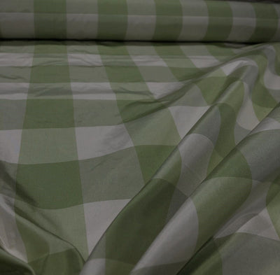 Silk taffeta green / ivory  2" X 2" plaids 54" wide  TAFNEWC4[3]