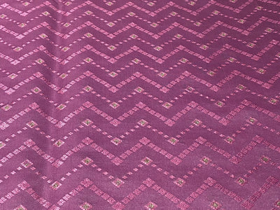 Silk Brocade fabric 44" taffy pink geometric zigzag BRO1038[1]