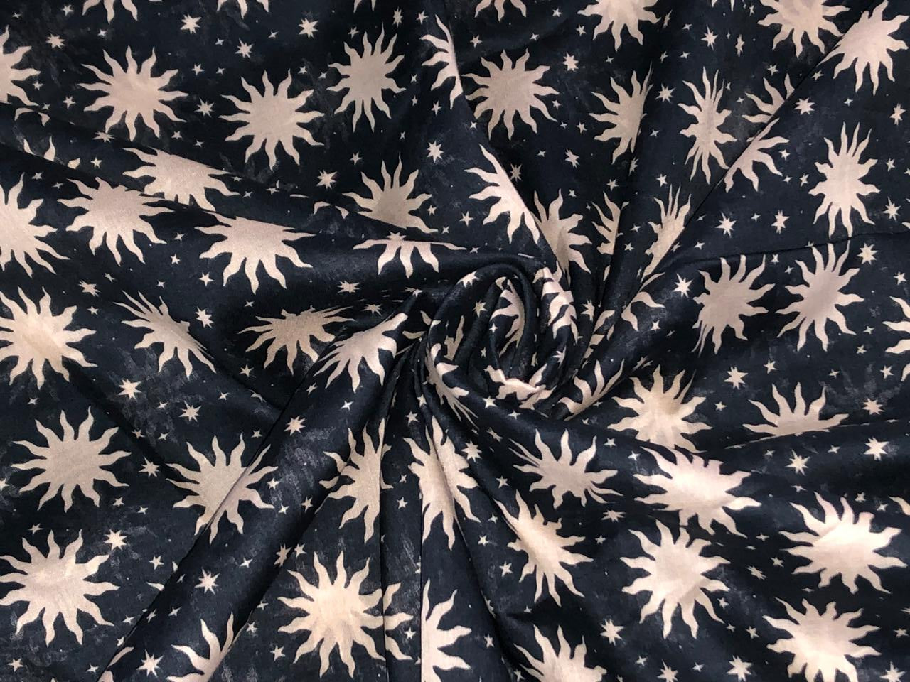 Sushi Voile  PRINTED Fabric  58" wide available in 2 prints orange and candy floral and navy and cream stars