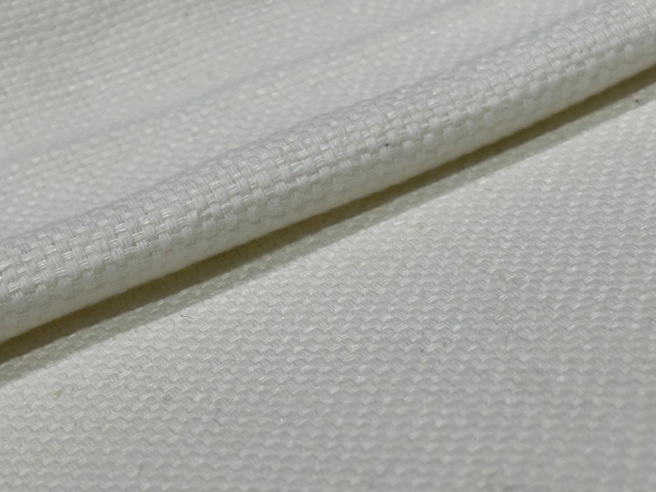 Linen Cotton Fabric with Basket Weave / Ivory / 54" wide / [17787]