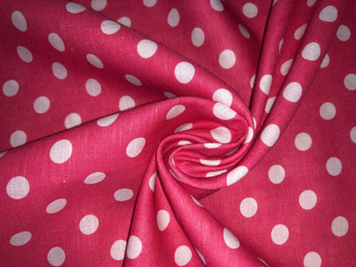 100% linen  digital print fabric 44" wide available in 2 colors grey with floral  dotted and salmon pink dots [15972/15973]