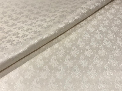 Silk Brocade fabric 44" wide SELF JACQUARD available in 2 colors pinkish peach and ivory BRO956[1/2]