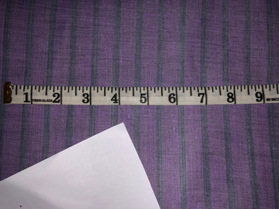 100% Linen stripe 60's Lea Fabric 58" wide available in two colors lilac/ grey and burgundy/black