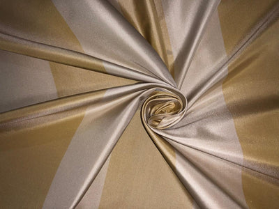 100% Silk Taffeta Fabric  cream and gold Stripes TAFS161[2] 54&quot; wide