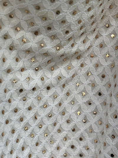 Embroidered  mukesh  ,a traditional Indian embroidery 44" wide and 3 yards long.[17689]