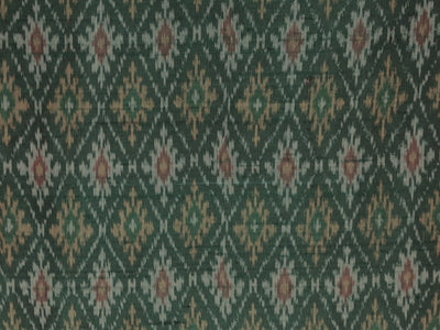 100% pure silk dupion ikat fabric green color 44" wide available in 2 combinations[18473/74]