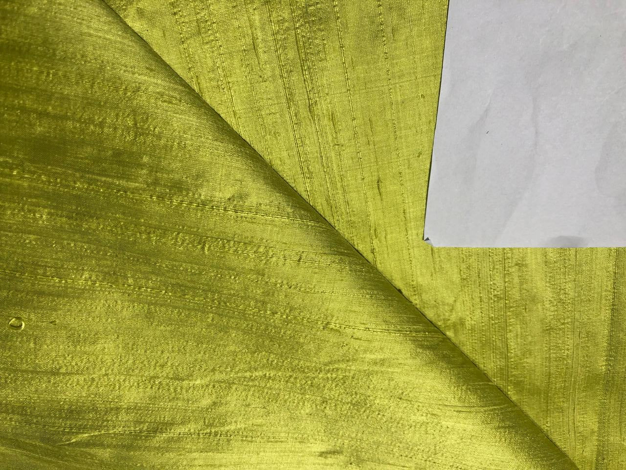 100% PURE SILK DUPIONI FABRIC LIME GREEN color 44" wide WITH SLUBS MM128[1]