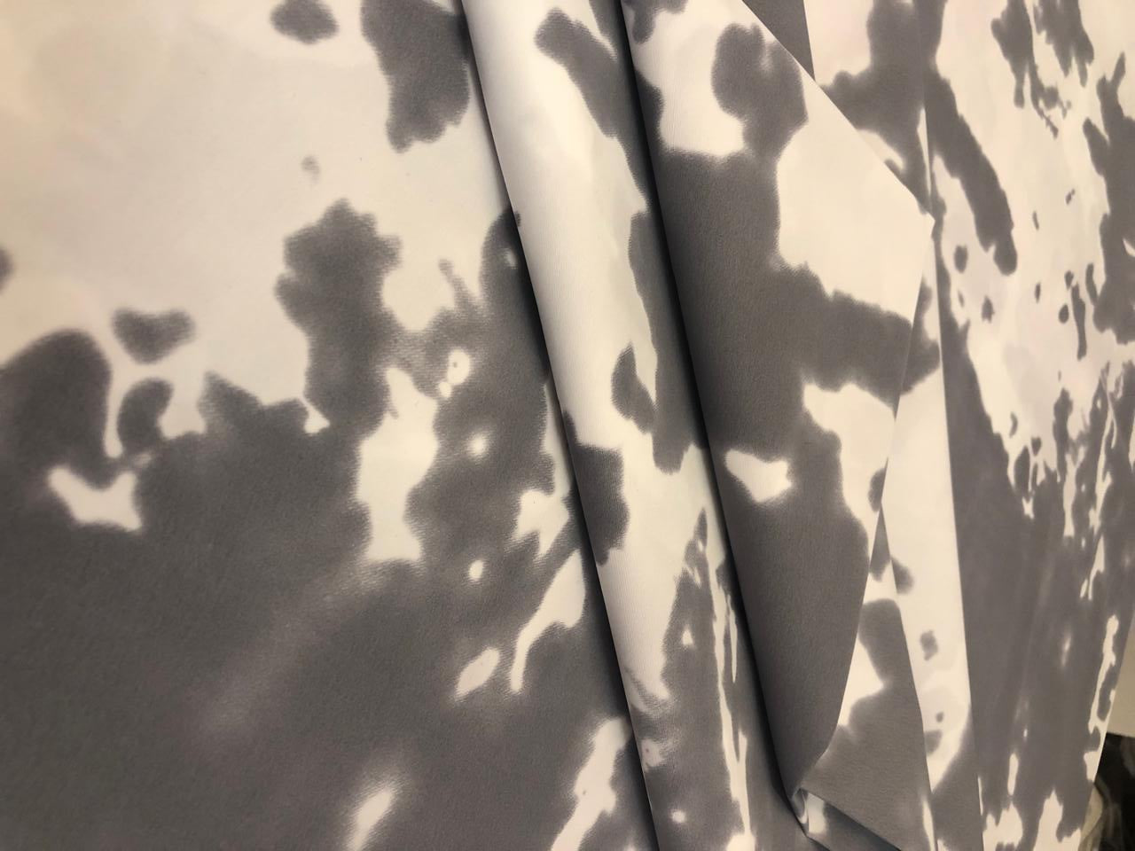 Polyester lycra Digital Camouflage Print Dress fabric 58 Inches wide available in white and charcoal grey [18550/51]