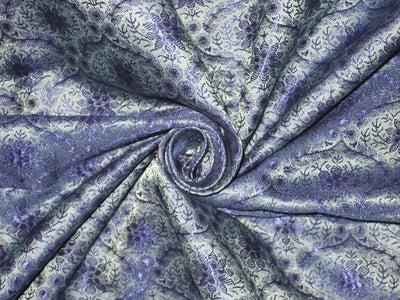 Silk Brocade fabric Dark &amp; Light Blue 44" wide BRO138[3]