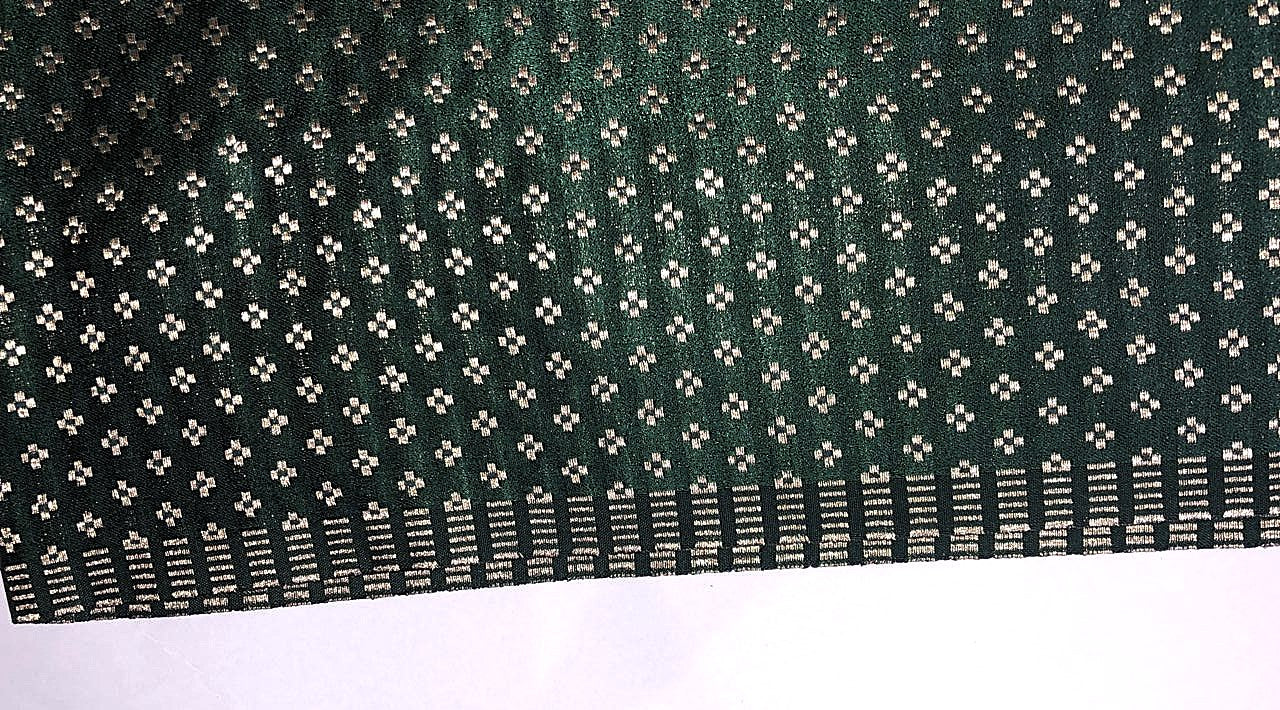 Brocade Fabric with small motif jacquard BRO979A available in 4 colors mango.gold,dark green and black