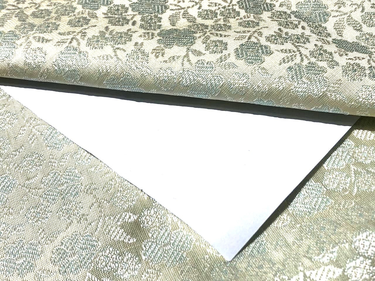 Silk Brocade fabric with floral vine  jacquard available in 2 colors dusty mint and Uranian blue BRO992[1/2]