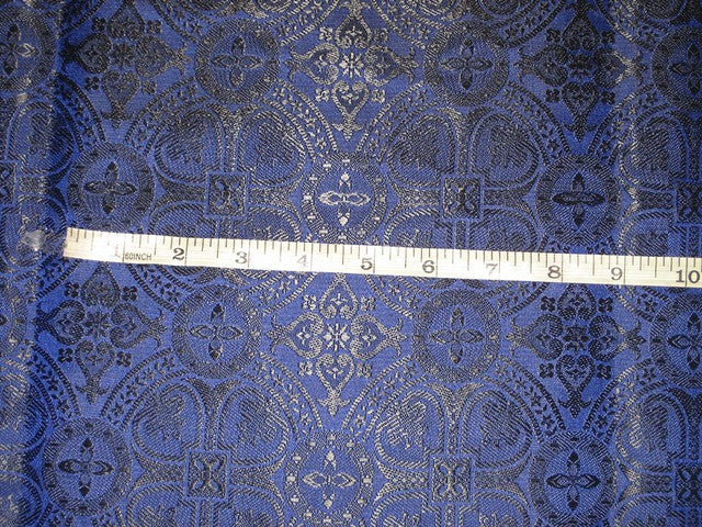 Silk Brocade Vestment Fabric Blue & Black 44" wide BRO141[1]