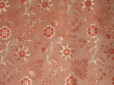 Silk Brocade fabric Orange & Gold 44" wide BRO141[3]