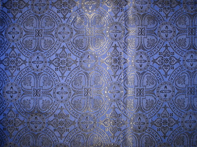 Silk Brocade Vestment Fabric Blue & Black 44" wide BRO141[1]