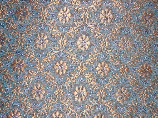 Silk Brocade Fabric Metallic Gold,Lavender &amp; Blue 44" wide BRO142[5]