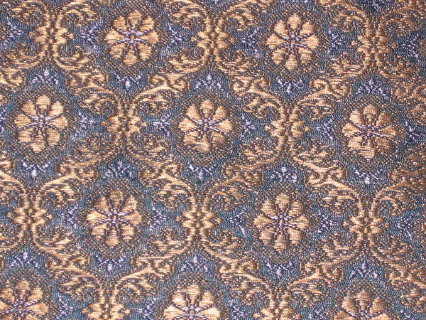 Silk Brocade Fabric Metallic Gold,Lavender &amp; Blue 44" wide BRO142[5]
