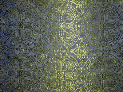 Silk Brocade Vestment Fabric Blue &  Green 44" wide BRO144[1]