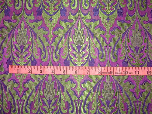 Silk Brocade fabric Purple & Green colour 44" wide BRO255[5]