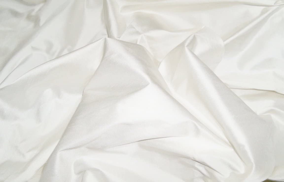 Silk dupioni fabric white colour 54" wide DUP14