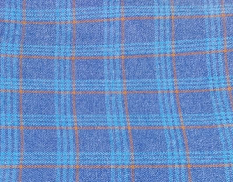 Light weight Suiting shades of blue plaids TWEED Fabric 58" [2601]