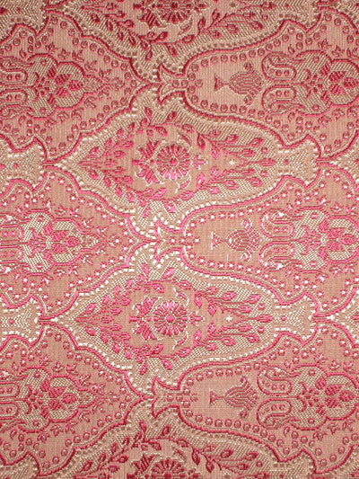 Silk Brocade Fabric Pale Pink & Shocking Pink 44" wide BRO145[4]