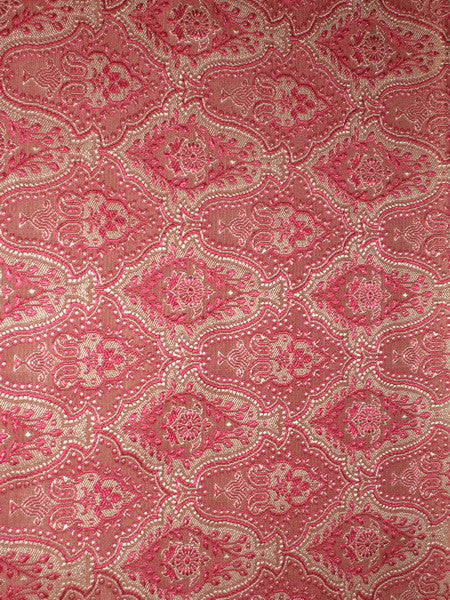 Silk Brocade Fabric Pale Pink & Shocking Pink 44" wide BRO145[4]