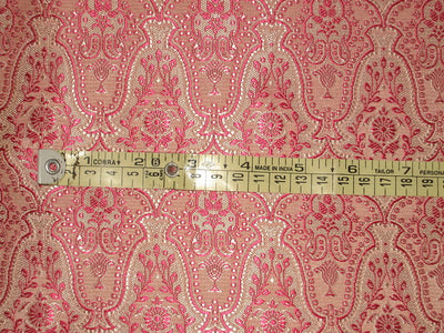 Silk Brocade Fabric Pale Pink & Shocking Pink 44" wide BRO145[4]