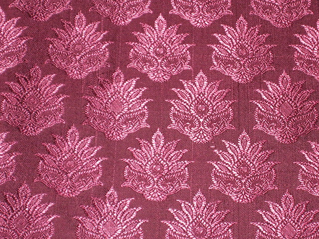Silk Brocade Fabric Pinkish Aubergine with Black Shot 44" wide BRO145[5]