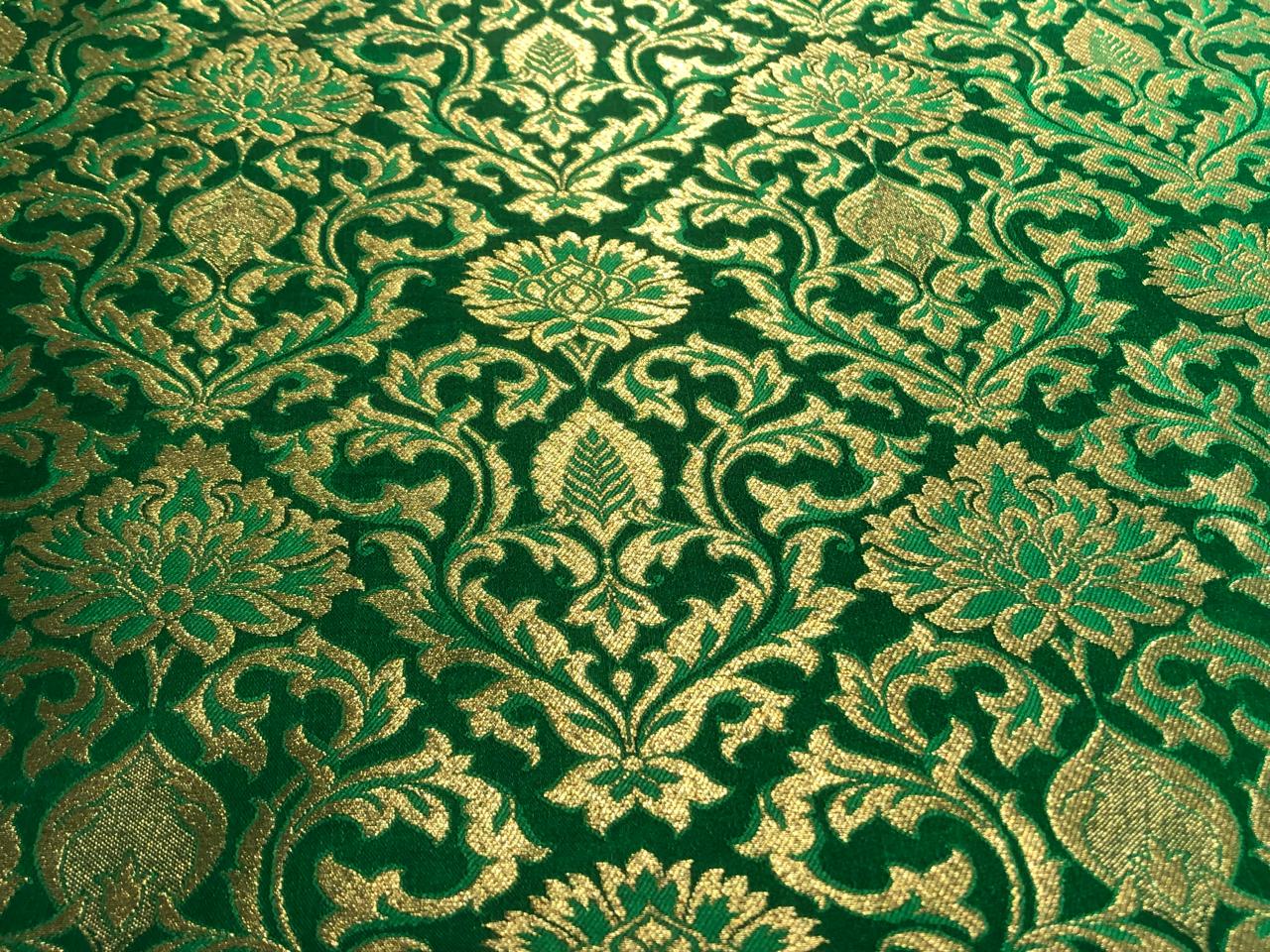 Brocade  fabric 44" wide all over jacquard ~ Dark green  BRO828[2]new