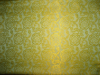 SILK BROCADE FABRIC Pastel green and Yellow 44" wide BRO150[1]