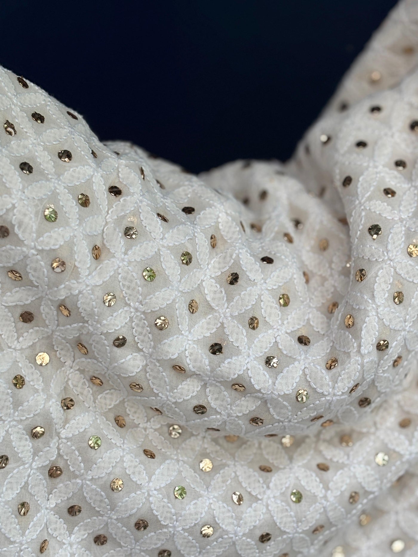 Embroidered  mukesh  ,a traditional Indian embroidery 44" wide and 3 yards long.[17689]