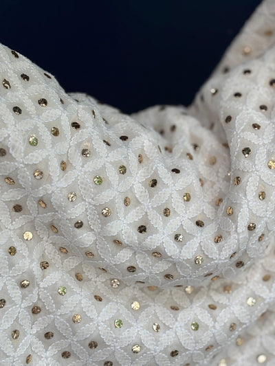 Embroidered  mukesh  ,a traditional Indian embroidery 44" wide and 3 yards long.[17689]