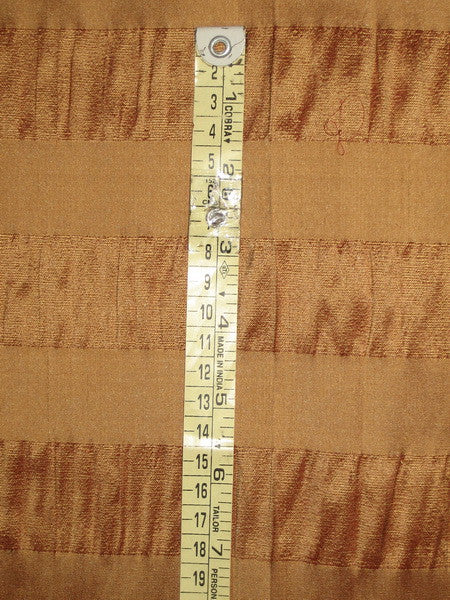 100% Pure SILK Dupioni FABRIC 3 Shades of Gold Stripes 44" wide DUPS14[1]