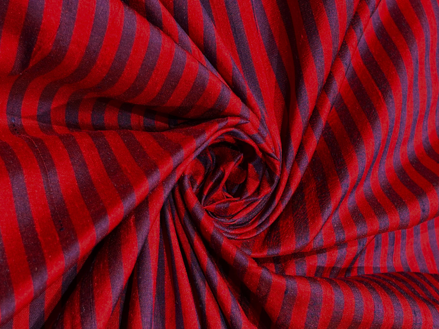 100% silk dupion  dark red and royal blue Stripes DUPNEWS13
