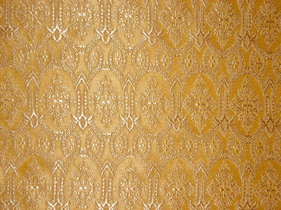 Silk Brocade Vestment Fabric Golden yellow and cream 44" wide BRO153[3]