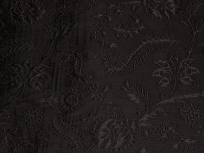 Heavy Pure Silk Brocade Fabric Jet Black colour 36" wide BRO153[4]