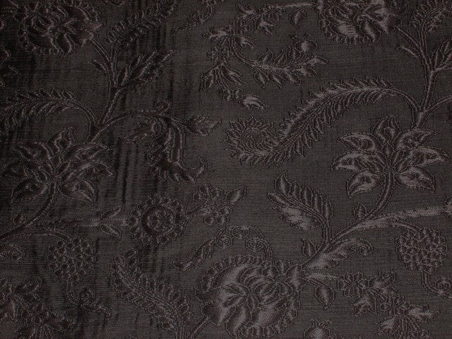 Pure Heavy Silk Brocade Fabric Jet Black*BRO153[4]