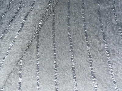 Silk Chiffon grey with Satin stripes Fabric available in [grey/ ivory [only in 2 lengths 1 yard and 0.80 yards/ black/ green] [3397/15462/63/64]