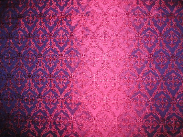 Silk Brocade Fabric Pink & Purple 44" wide BRO154[3]