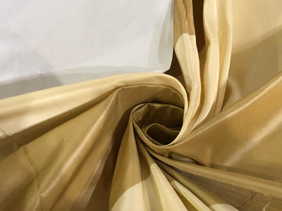 100% Silk taffeta fabric mustard yellow & gold cream stripes 54"wide Taf#S42