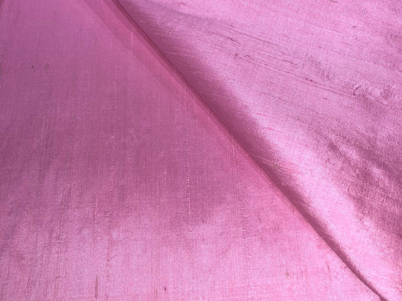 100% PURE SILK DUPION FABRIC PASTEL LIGHT PINK color 54&quot; wide WITH SLUBS*MM127[3]