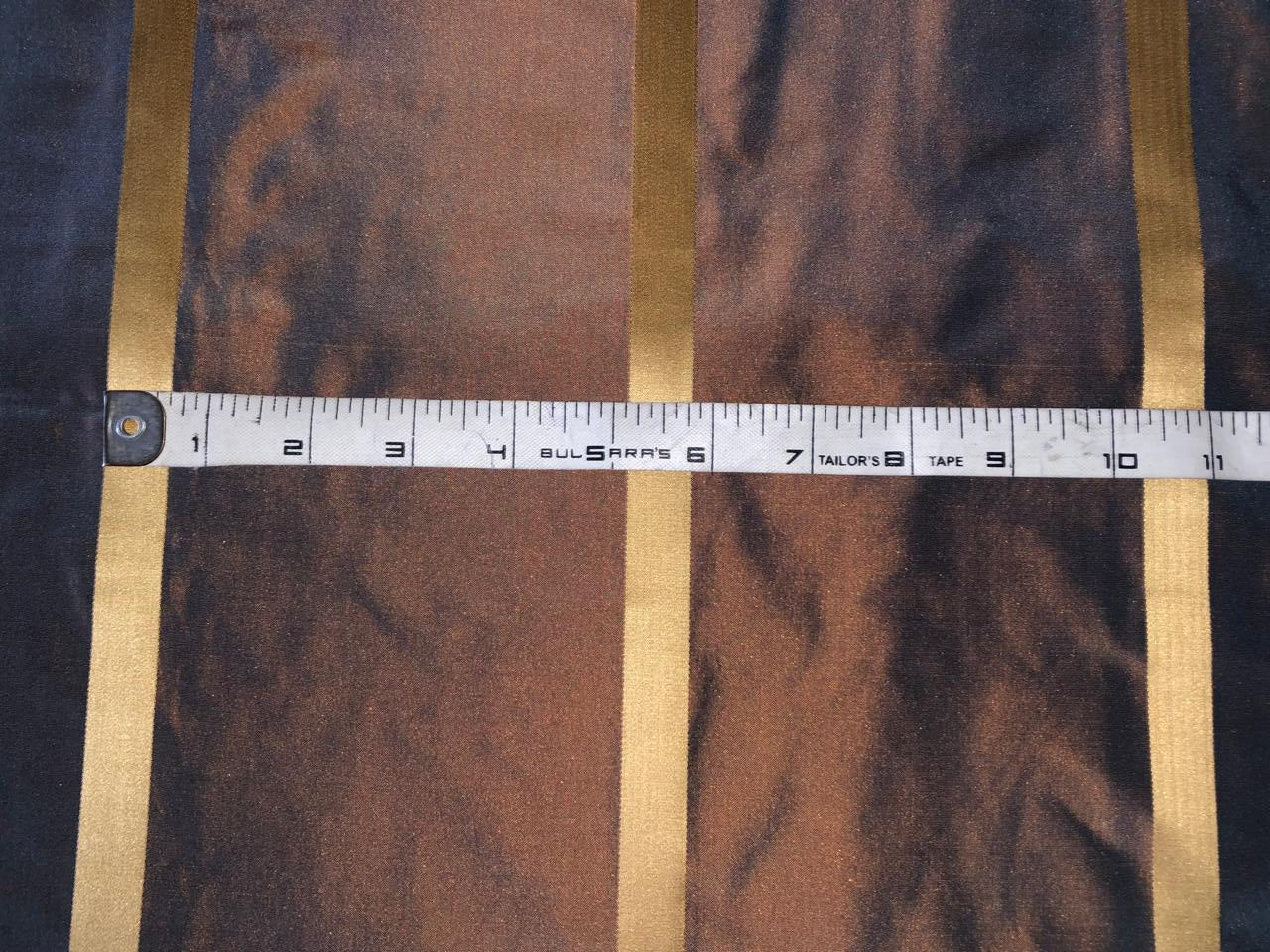 silk taffeta fabric iridescent blue x copper with satin stripes 54" wide TAFS147[1]