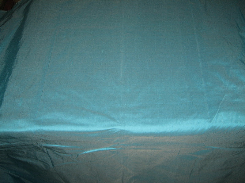 100% Pure SILK Dupion FABRIC Turquoise Blue color 54" wide DUP103[2]