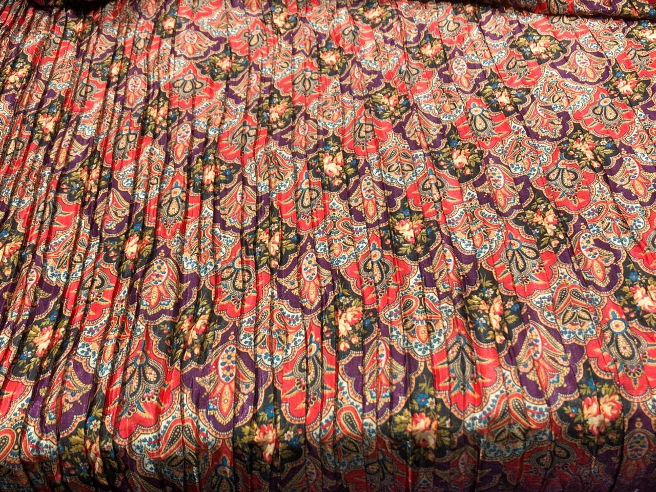 Pleated  Fabric 54'' Wide beautiful Indian design available in three colors [17651/52/53]