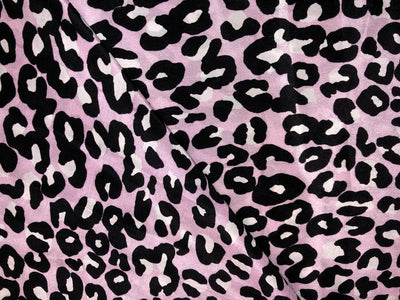 100% Pure Silk Satin 80 grams lilac  with tiger print 54"Wide Fabric [18288]