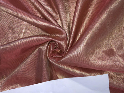 Tissue fabric 44" wide available in 3 COLORS  SALMON PINK AND GOLD/DEEP SALMON PINK X GOLD AND PERIWINKLE X WHITE GOLD