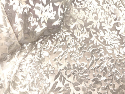 White Devore Polyester Viscose Burnout Velvet fabric ~ 44" wide available in 3 designs floral vines, abstract rose and floral [18291/92/93]