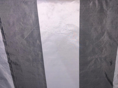 100% silk Taffeta grey and white ivory 7.75 inch Stripes Selvidge to Selvidge 54" long TAFS170